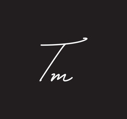 Couple Cursive Letters Initial Signature Handwriting Calligraphy