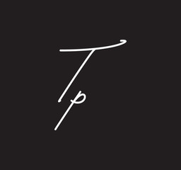 Couple Cursive Letters Initial Signature Handwriting Calligraphy