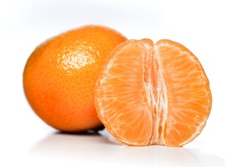 Close-up of mandarin on white background