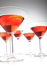 Studio shot of drinks in martini glass