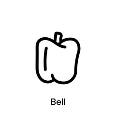 Bell pepper outline icon - Vector