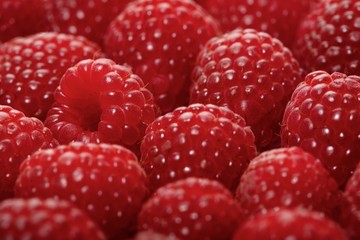 Raspberries backbround - close-up
