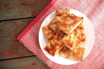 Close-up of cookies on plate