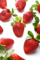 Strawbwrry on white background - close-up