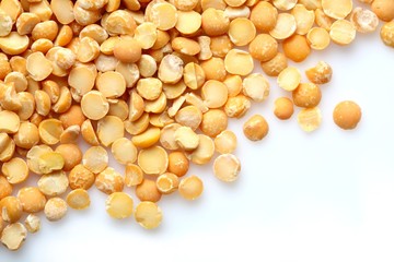 Lentil on white background  - close-up
