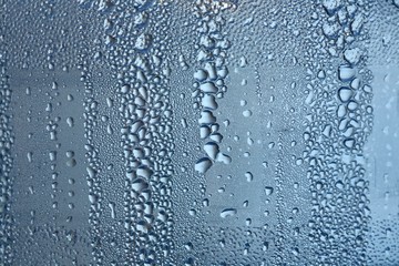 Water drops on window - close up