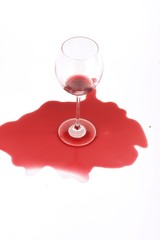 Studio shot of wine stain