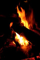 Close up of fire flames