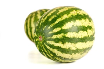 Three water melons on white background