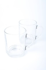 Studio shot of two empty glasses