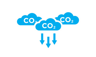 CO2 carbon emissions reduction icon design. vector illustration