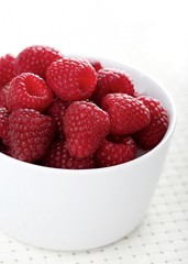 Raspberries in bowl - close-up
