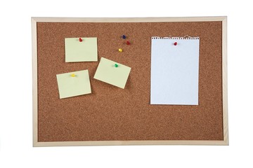 Cork board on white background