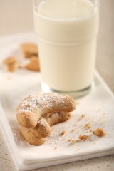 Close-up of cookies on cloth