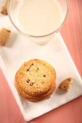 Close-up of cookies on cloth