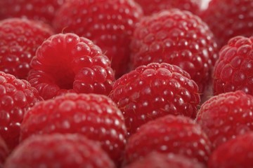 Raspberries backbround - close-up