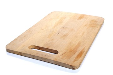 Breadboard on white background - close-up