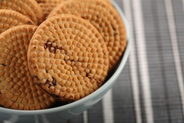 Close-up of cookies in bowl