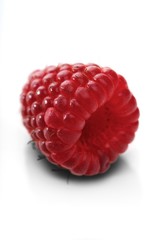 Raspberries on white backbround - close-up