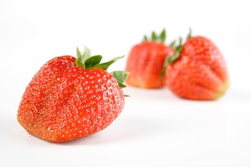 Strawberry on white background - close-up