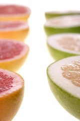 Grapefruit on white background - close-up