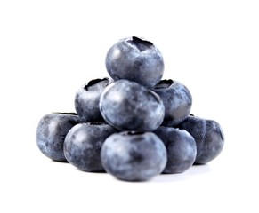 Blueberrys on white background - close-up