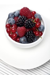 Berries in white cup - close-up
