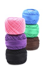 Ball of string on white background