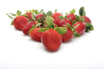 Strawbwrry on white background - close-up