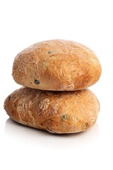 Bread on white backgorund - close-up