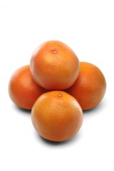 Grapefruits on white background - close-up