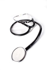 Fototapeta premium Stethoscope on white background - close-up
