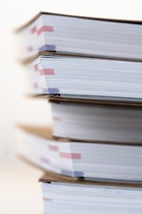 Note books in stack - close-up