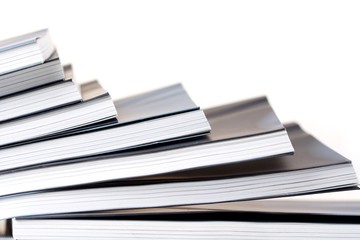 Note books in stack - close-up