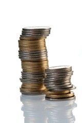 Polish currency on white background