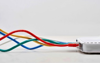 Network cables connected on router