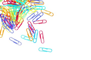 Paper clips on white background