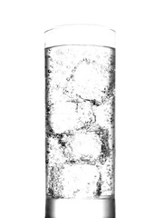 Water with ice on glass