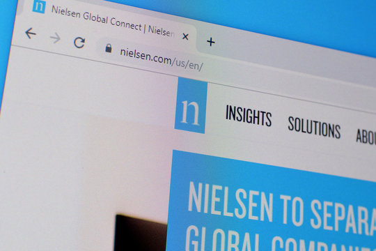 Homepage Of Nielsen Website On The Display Of PC, Url - Nielsen.com.