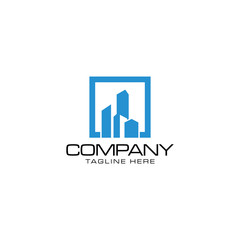 Naklejka premium Building Construction Real Estate Logo Template Vector Icon