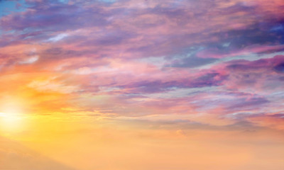 Fototapeta premium Sunset sky background, beautiful sunset background