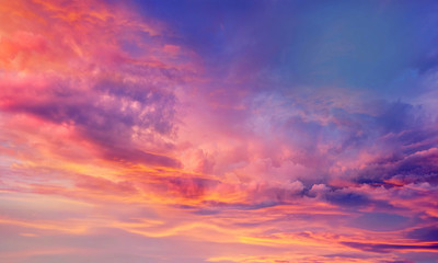 Naklejka na ściany i meble Sunset sky background, beautiful sunset background