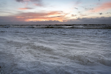 Obraz premium Icy baltic sea coast in winter next to Liepaja, Latvia.