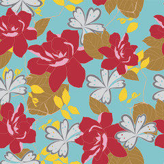 Beautiful seamless floral pattern background. 