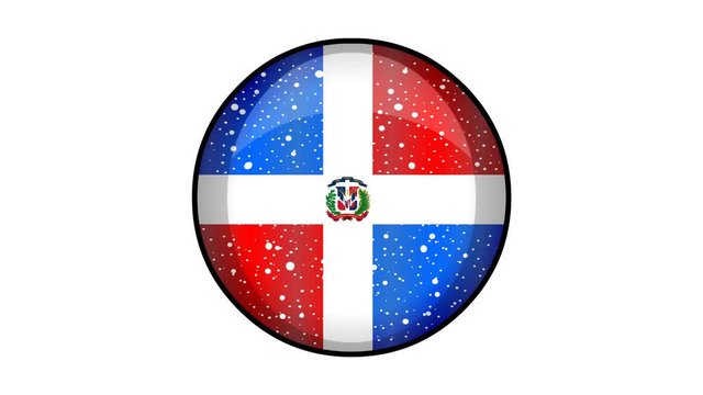 Animated Dominican Republic flag cartoon illustration with glitter animation