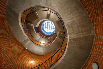 Fototapeta premium Twisted staircase of the Klimek observatory tower in Grudziadz, Poland