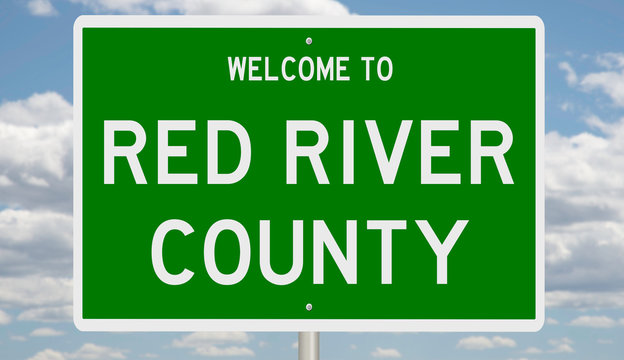 Rendering Of A Green 3d Highway Sign For Red River County