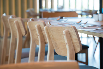 focus on chair in restaurant