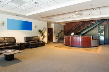 Empty office lobby