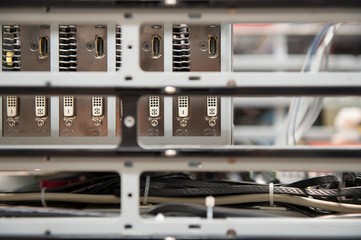 Close-up of computer part in manufacturing industry